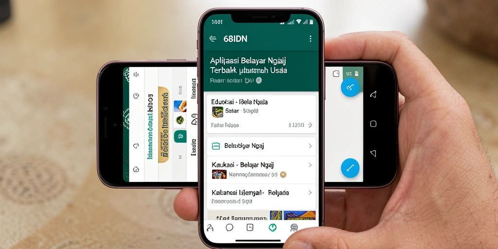 Antarmuka intuitif aplikasi Belajar Ngaji 68IDN.