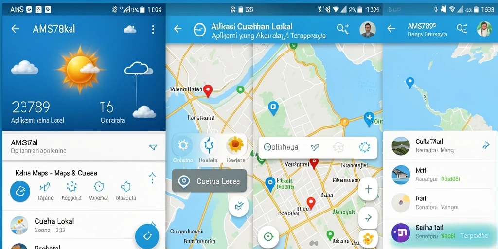 Antarmuka utama AMS789 menampilkan informasi cuaca dengan jelas dan informatif.