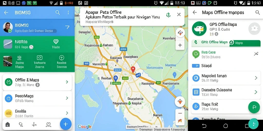 Antarmuka aplikasi BIGMSG yang mudah digunakan untuk navigasi peta offline.
