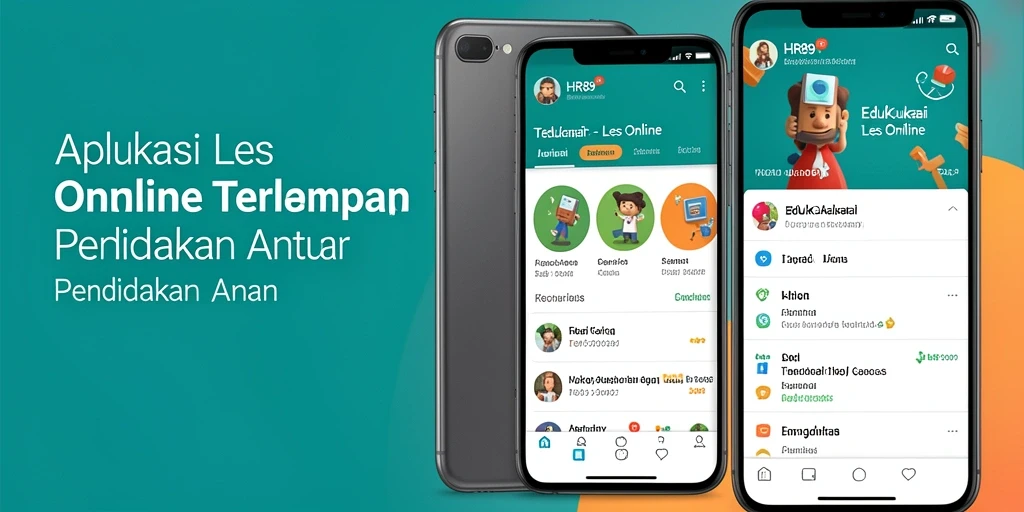 Tampilan antarmuka aplikasi Les Online HR89 yang interaktif.