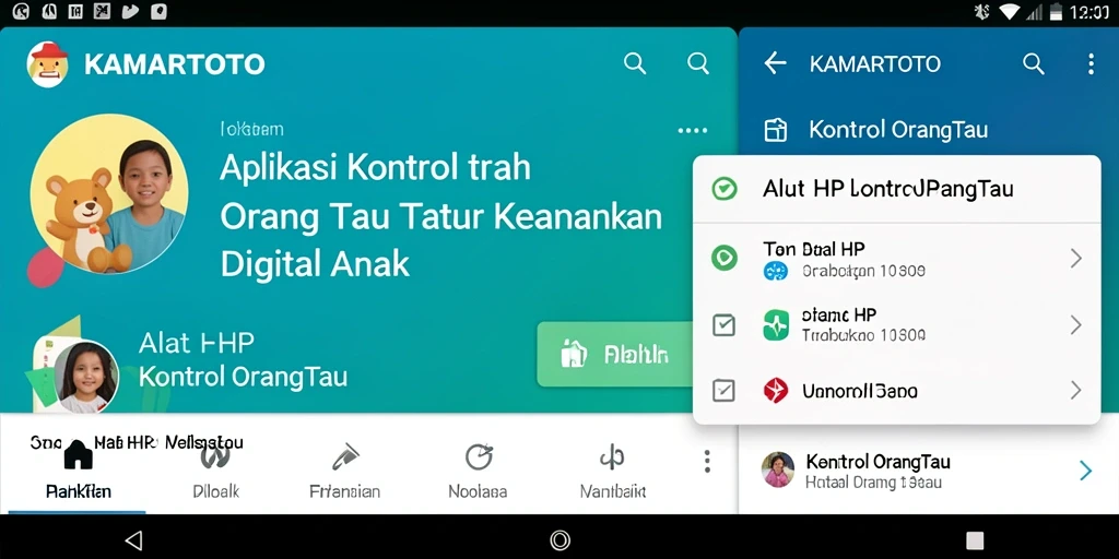 Antarmuka KAMARTOTO yang user-friendly untuk kontrol orang tua.