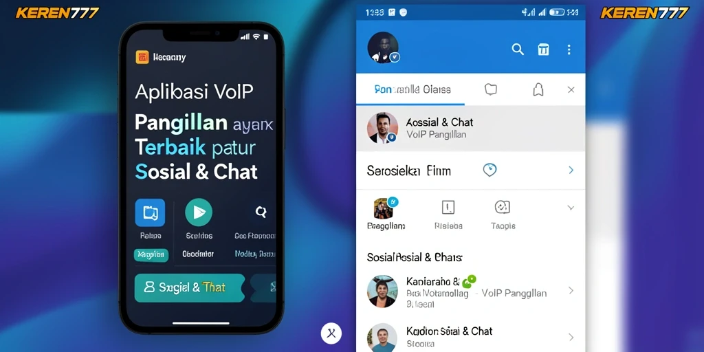 Tampilan antarmuka KEREN777 yang modern dan fungsional untuk VoIP Panggilan.