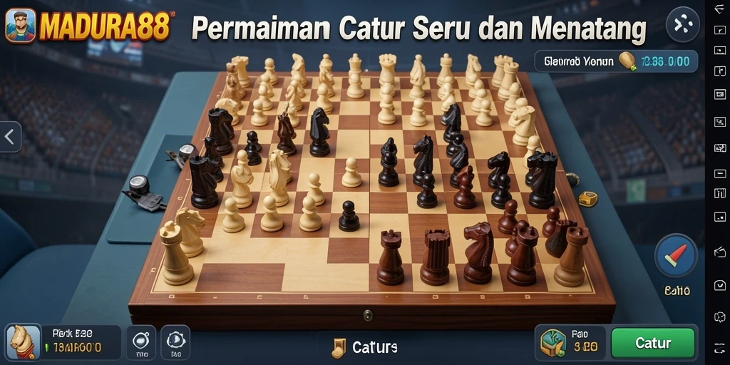 Tampilan antarmuka game Catur yang menarik dan interaktif.