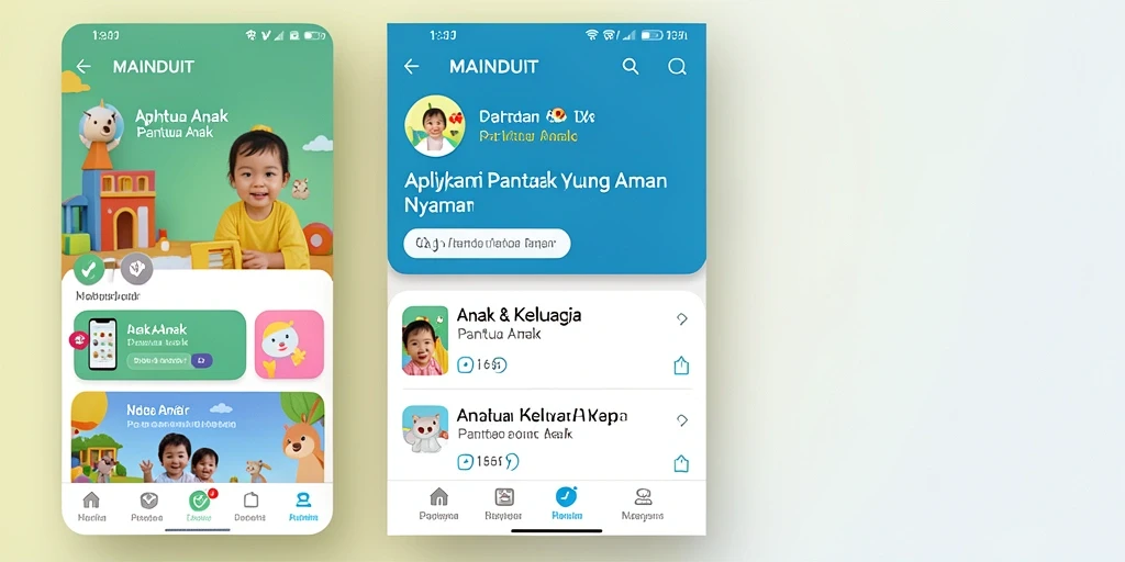 Tampilan antarmuka MAINDUIT untuk pemantauan anak yang intuitif.