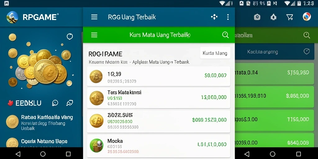 Tampilan antarmuka RPGAME dengan berbagai fungsi Kurs Mata Uang.
