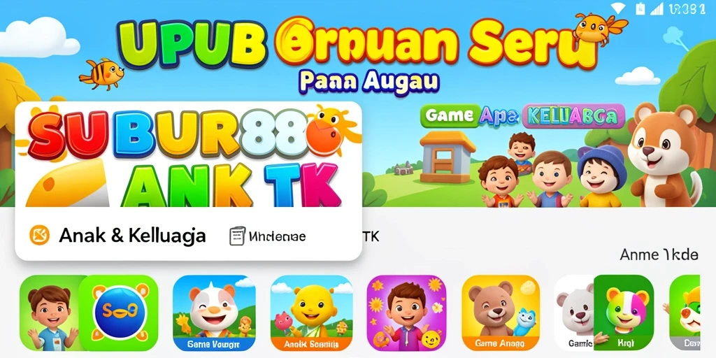 Tampilan antarmuka permainan anak yang ceria dan menyenangkan.