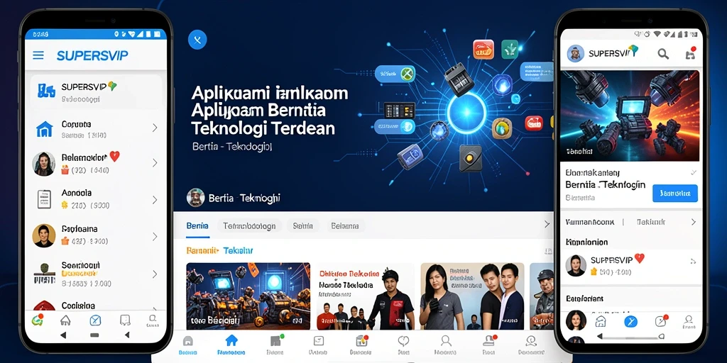 Tampilan antarmuka aplikasi SUPERSVIP yang modern dan fungsional.